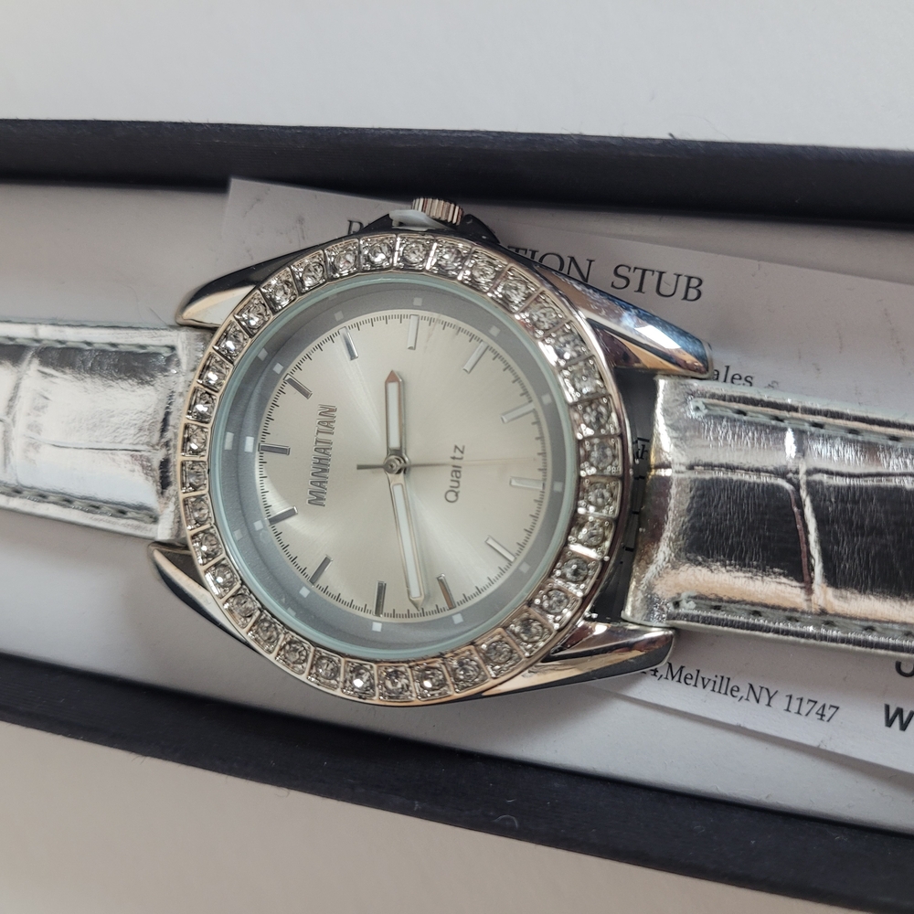 Manhattan Silver Women's Watch with Crystal Accents